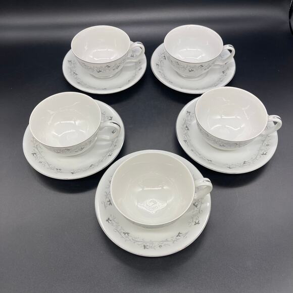 Vintage Moon Mist Fine China Set of 5 Cups & Saucers # 3000 Made in Japan - Picture 4 of 8